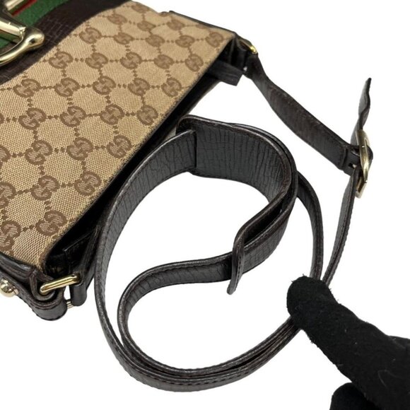 Authentic Gucci GG Supreme Web Canvas Hasler Sherry Shoulder Bag Horsebit Tote - Picture 6 of 9